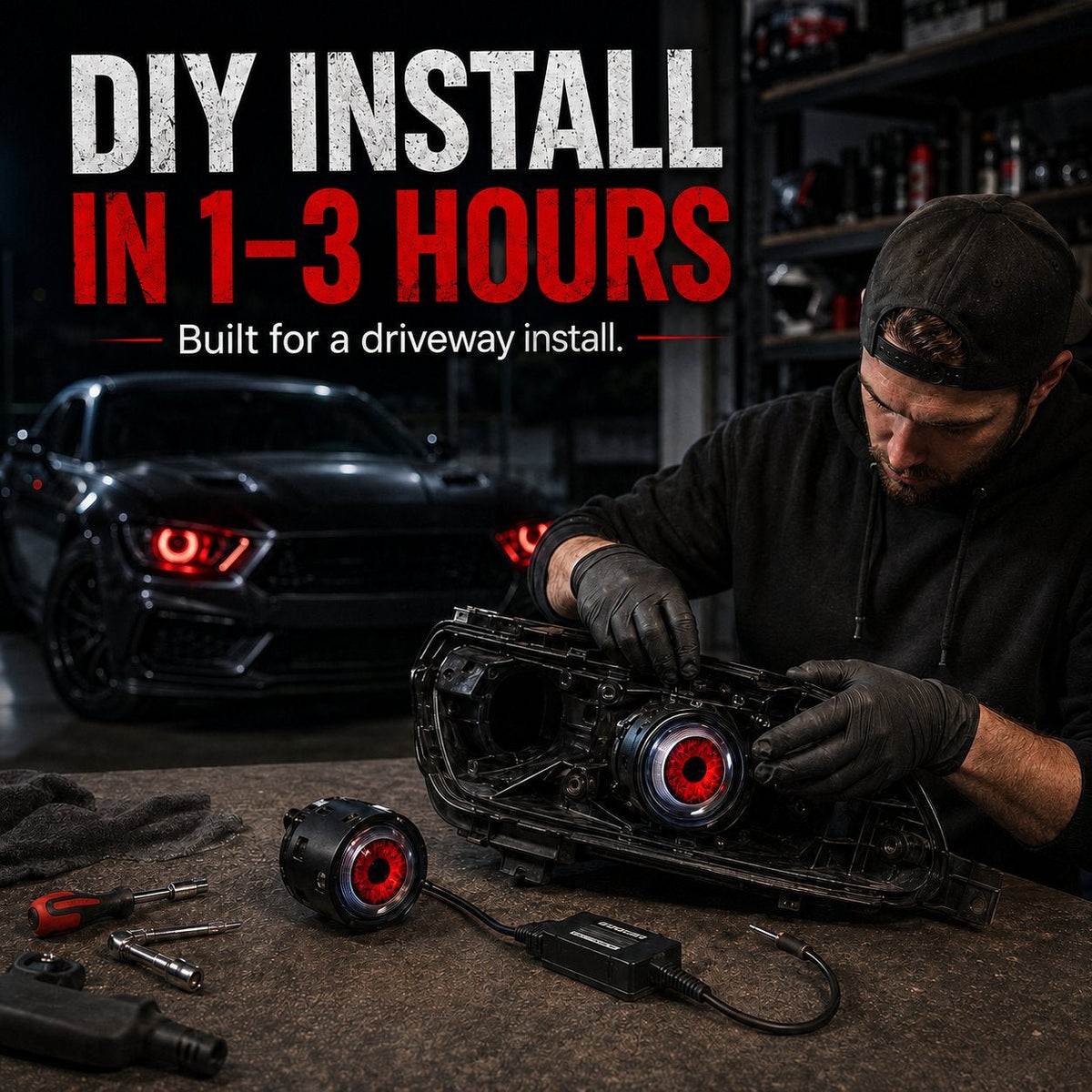 Mroace Demon Eye LED Headlight Kit