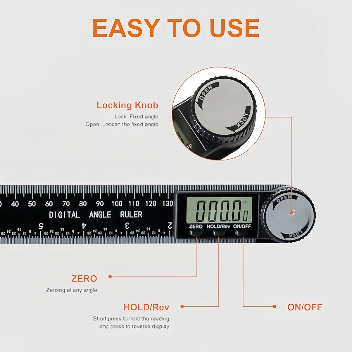 Mroace Digital Angle Measuring Ruler