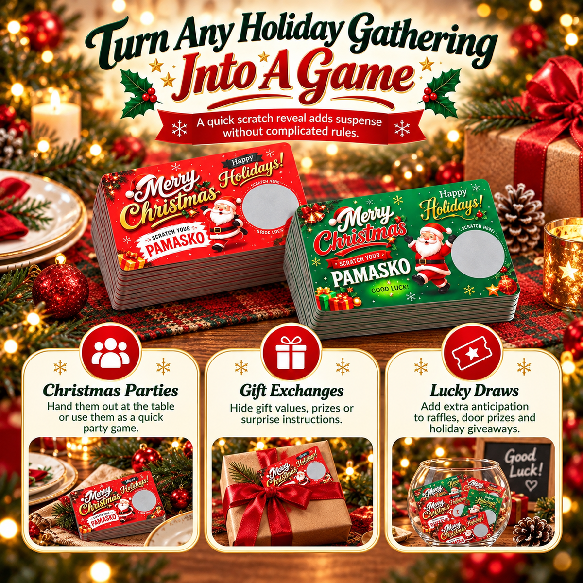Mroace DIY Christmas Scratch Off Gift Cards