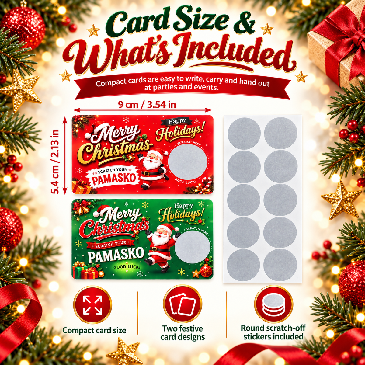 Mroace DIY Christmas Scratch Off Gift Cards