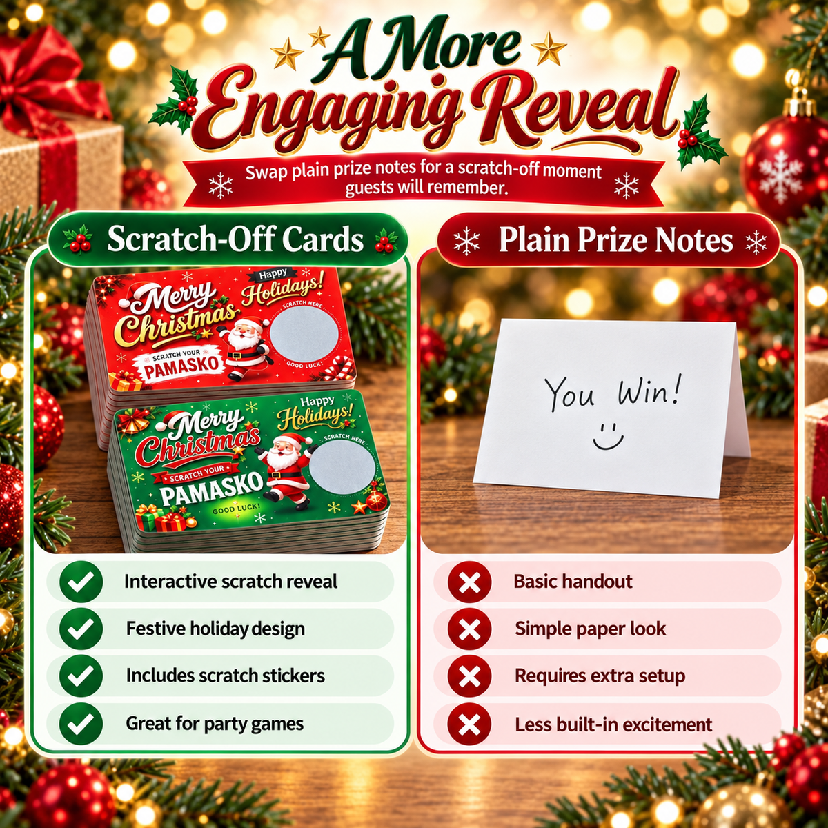 Mroace DIY Christmas Scratch Off Gift Cards