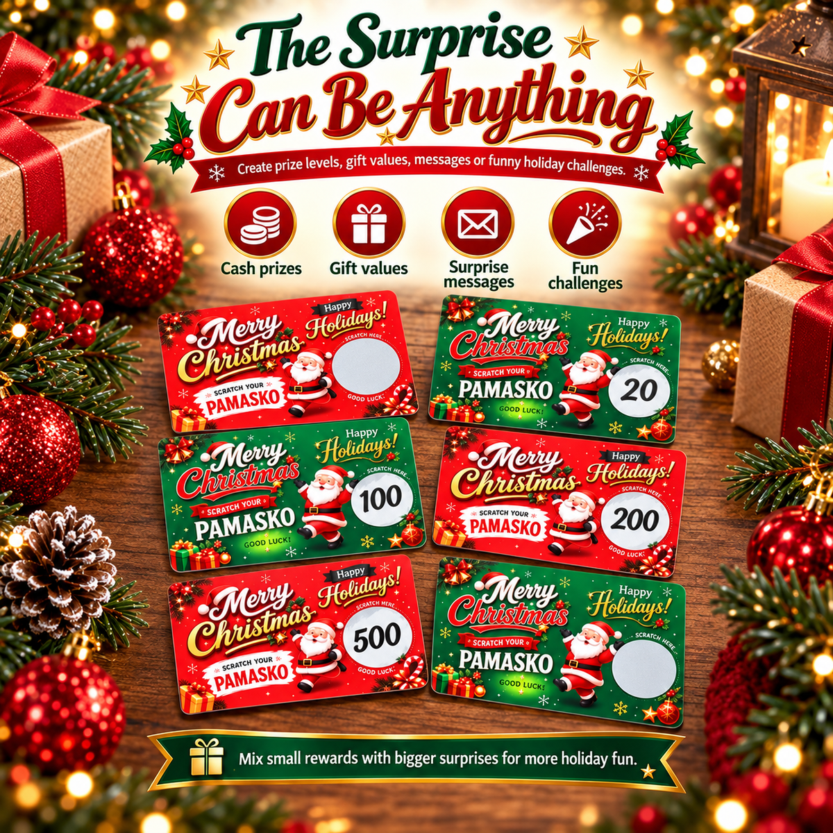 Mroace DIY Christmas Scratch Off Gift Cards