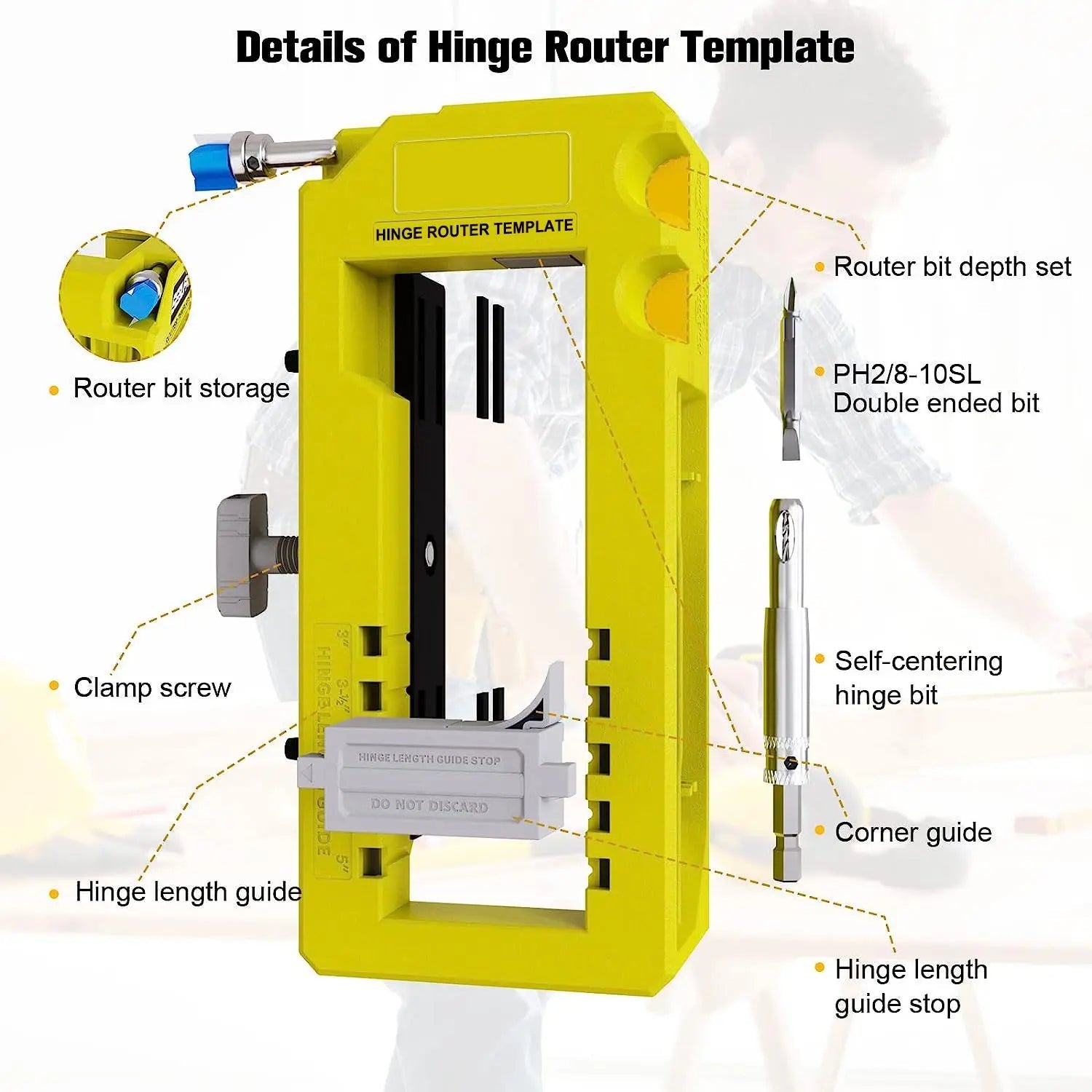 Mroace Door-Hinge Installation Hole Positioner Kit