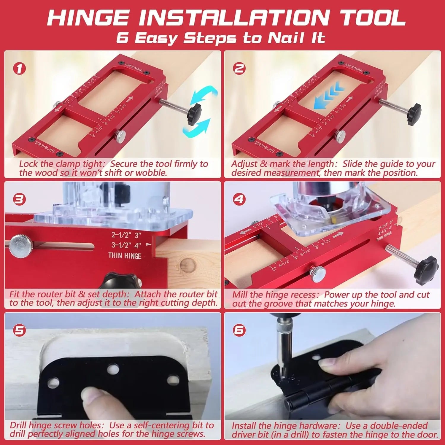 Mroace Door Hinge Installation Jig Tool