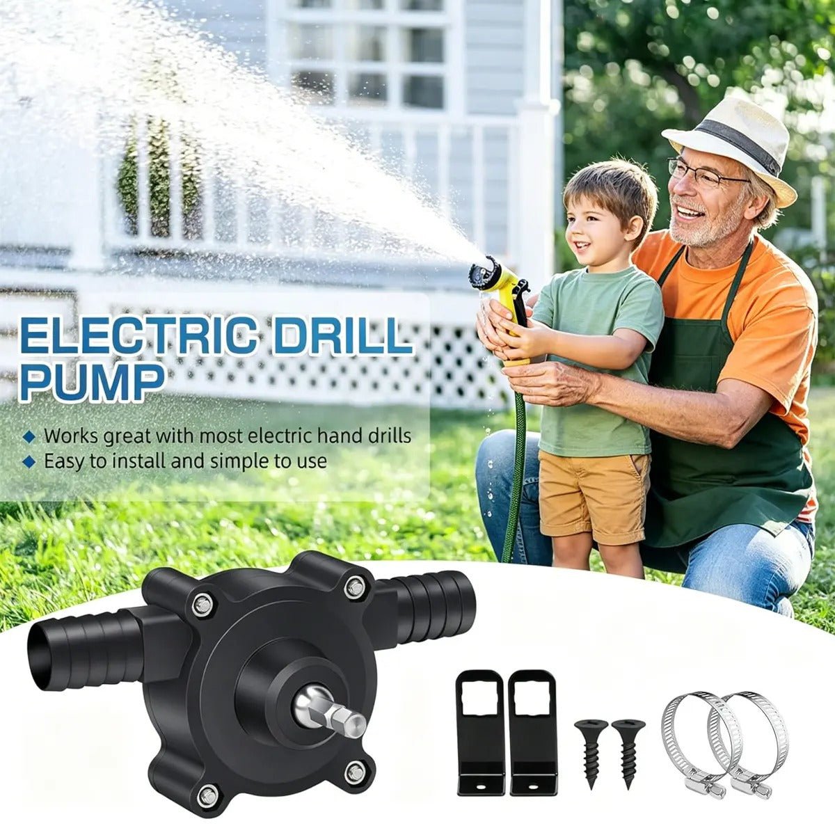 Mroace Drill Powered Self Priming Liquid Transfer Pump
