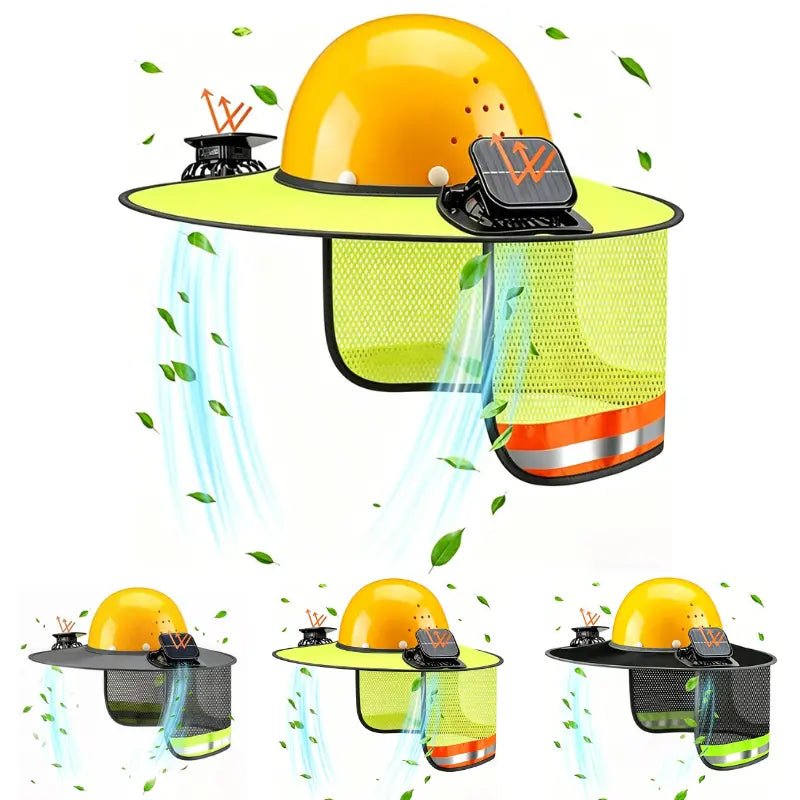 Mroace Dual Solar Cooling Fan Sun Visor for Hard Hats