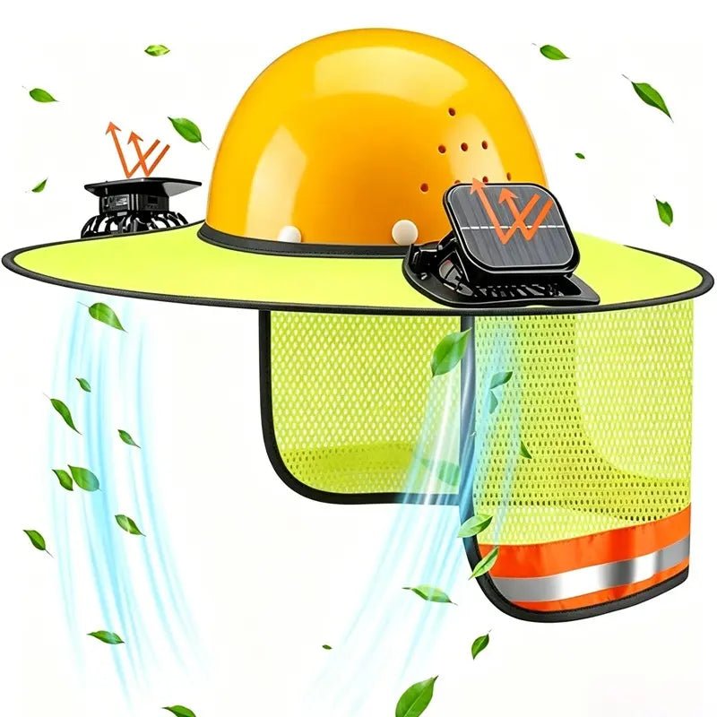Mroace Dual Solar Cooling Fan Sun Visor for Hard Hats