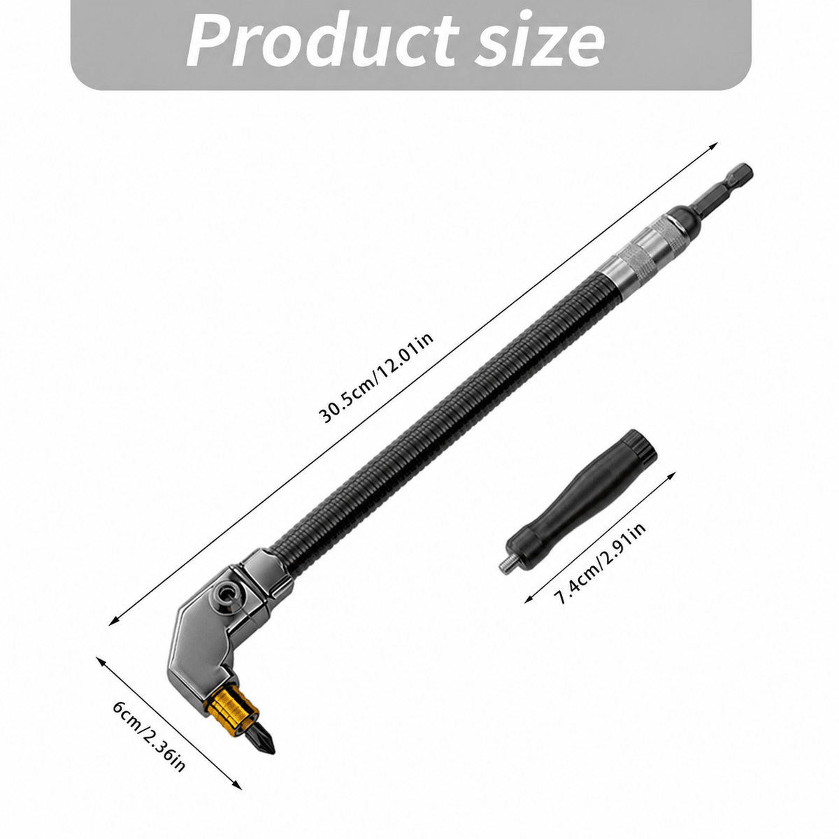Mroace Durable Alloy Steel Right Angle Drill Adapter