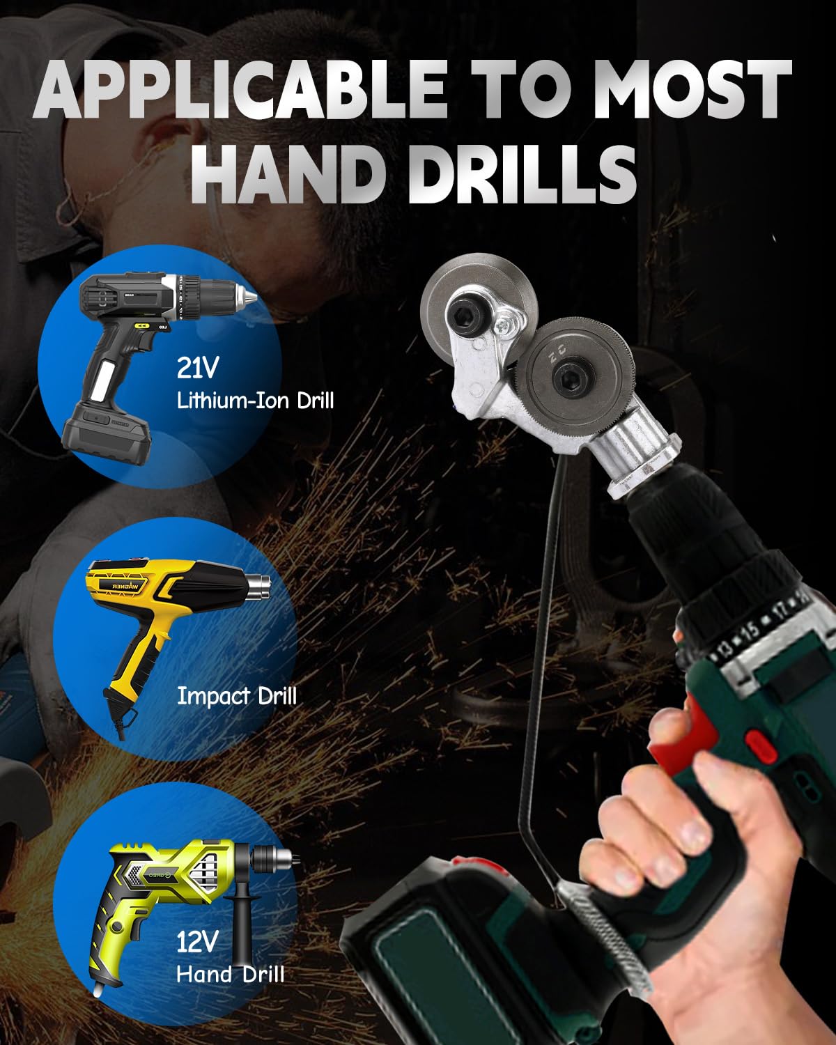 Mroace Electric Drill Sheet Metal Cutter Attachment