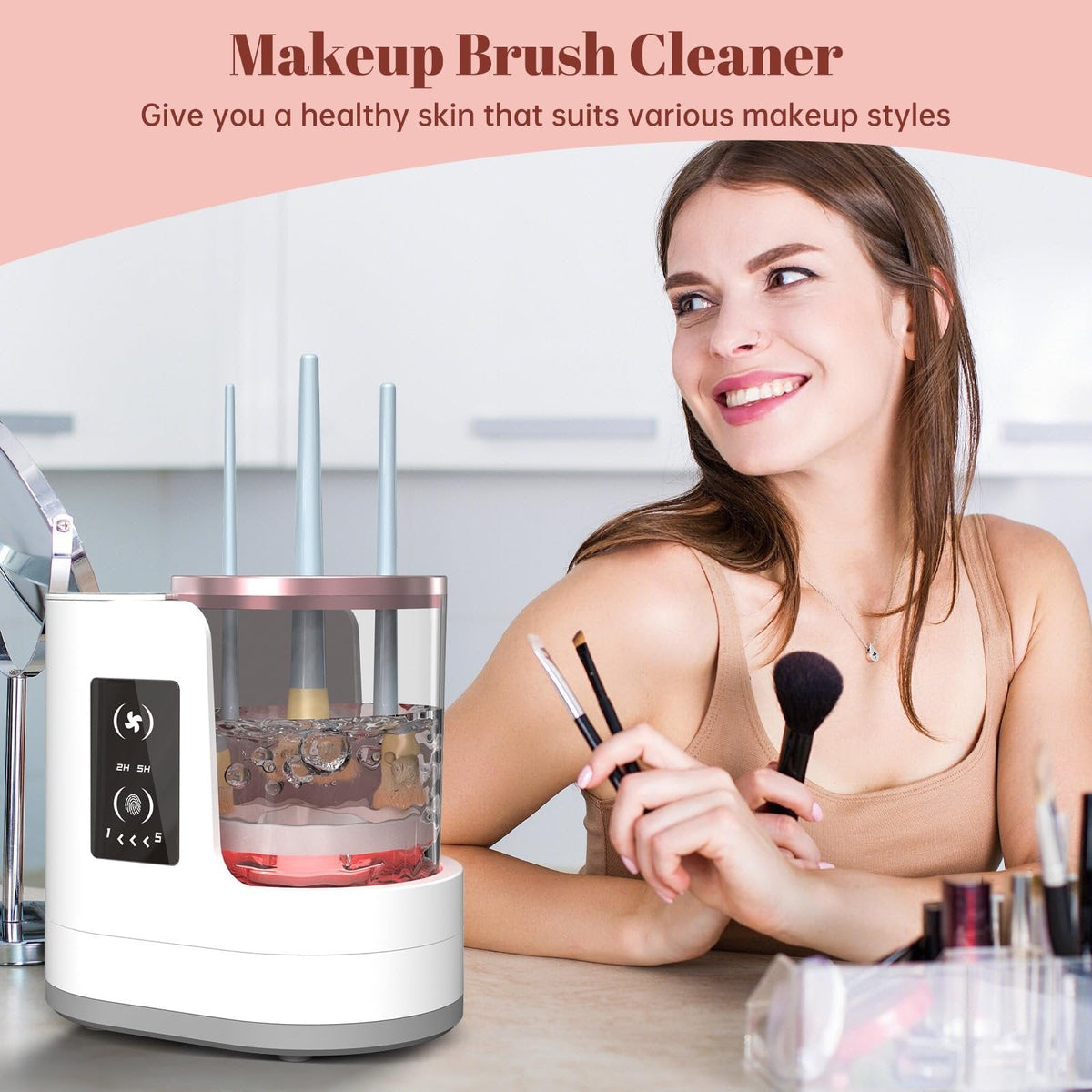 Mroace Electric Makeup Brush Cleaner Machine