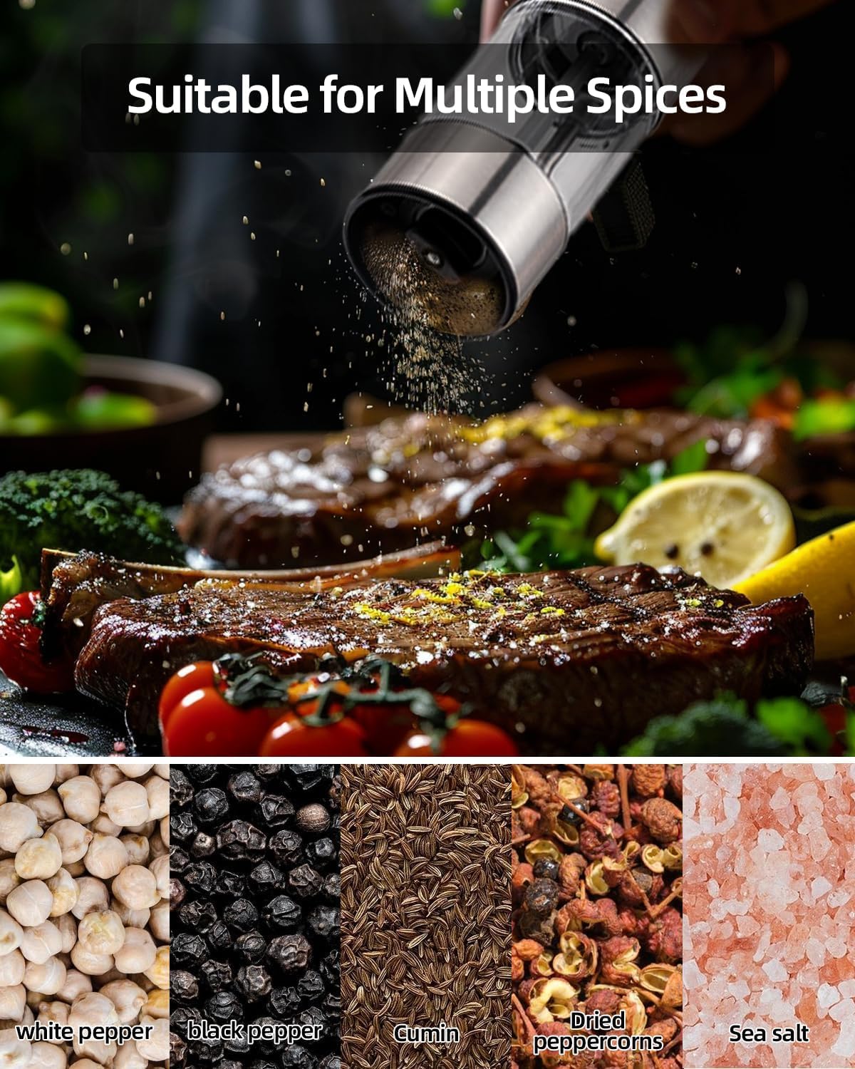 Mroace Electric Salt and Pepper Grinder