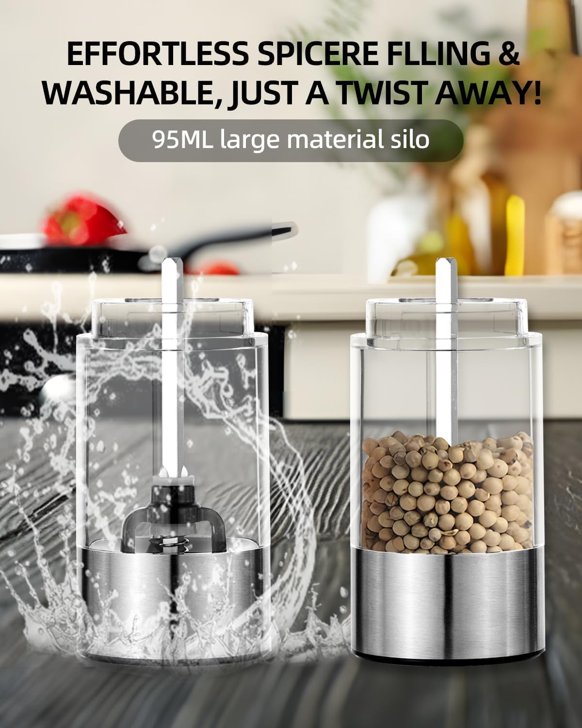 Mroace Electric Salt and Pepper Grinder