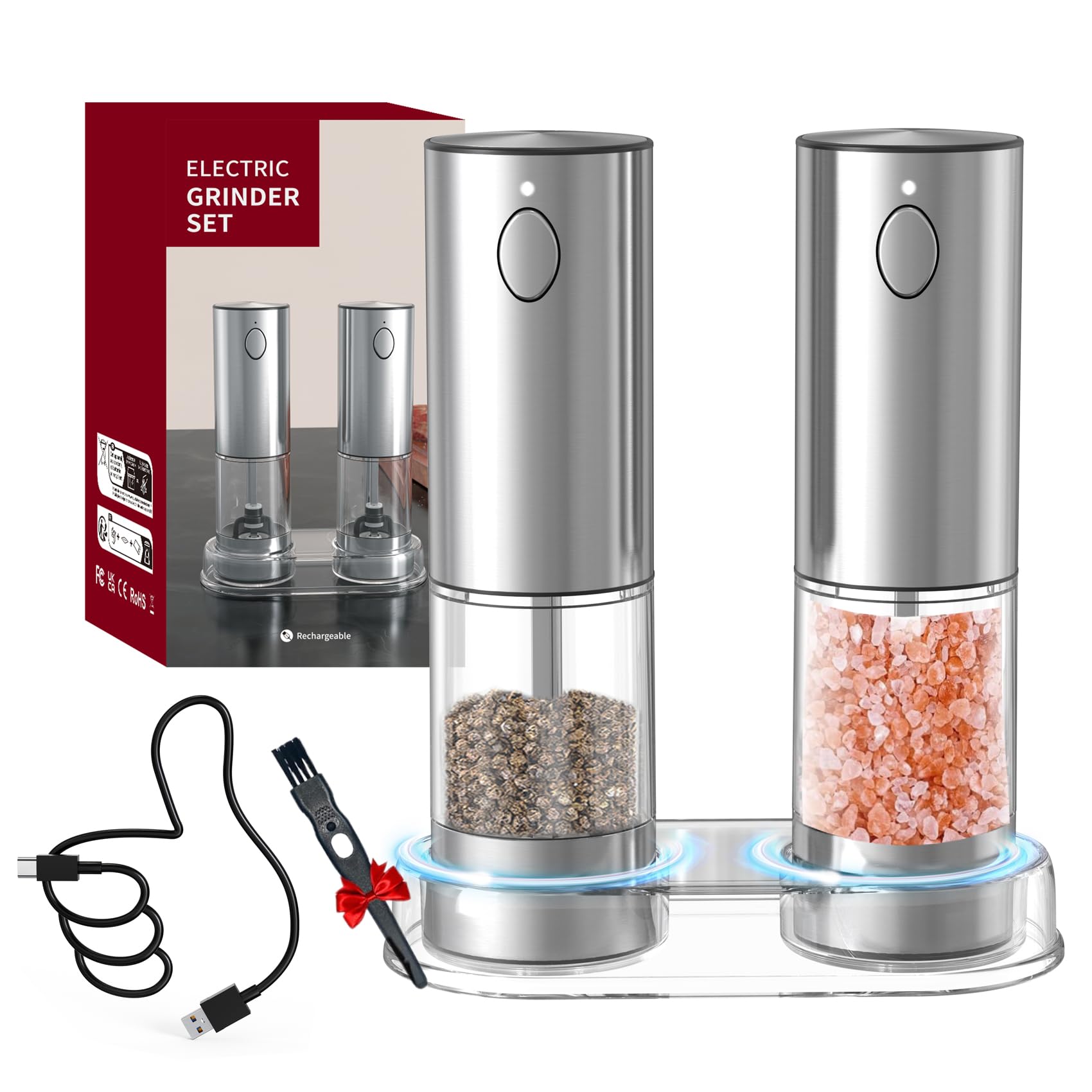 Mroace Electric Salt and Pepper Grinder