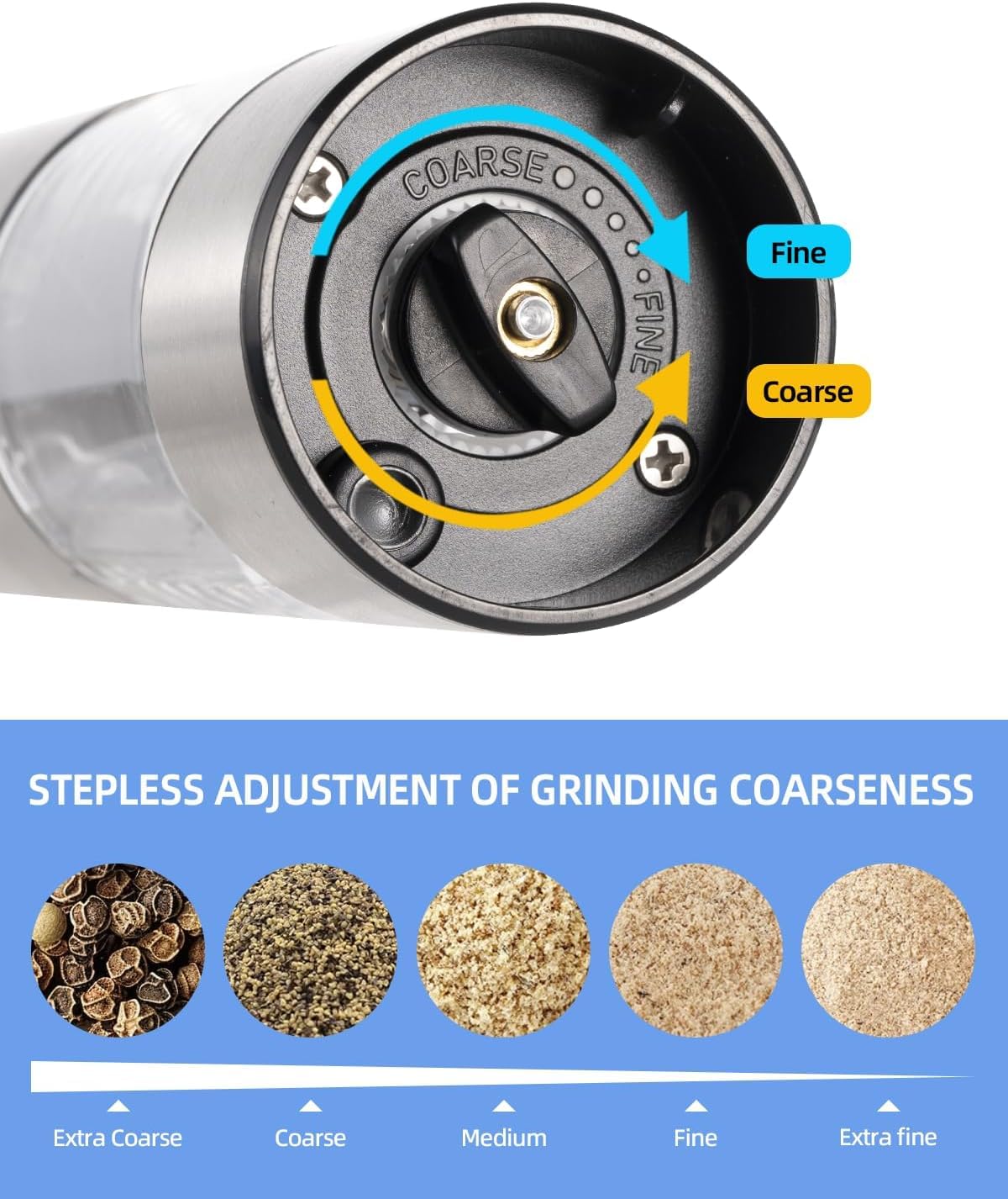 Mroace Electric Salt and Pepper Grinder