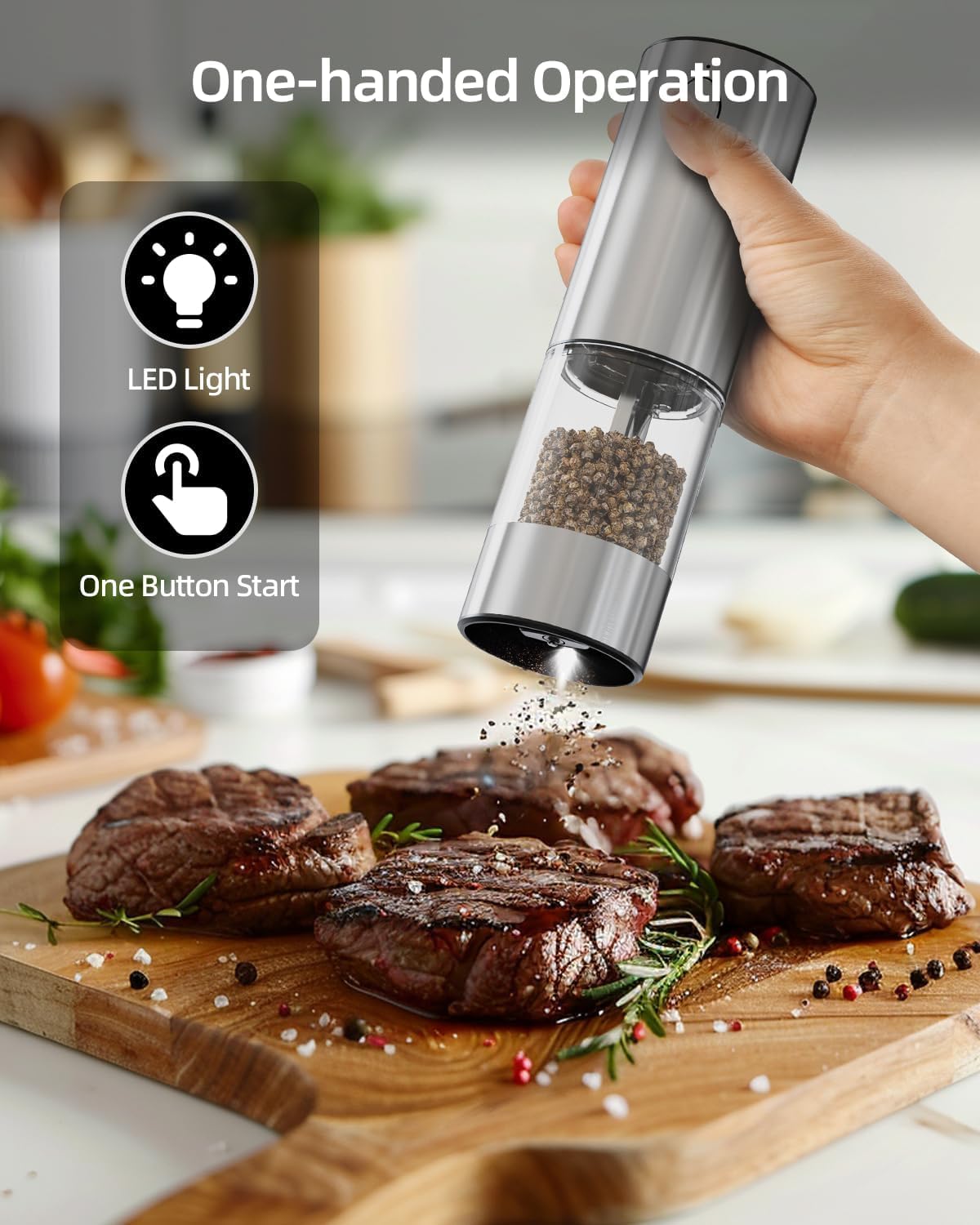 Mroace Electric Salt and Pepper Grinder