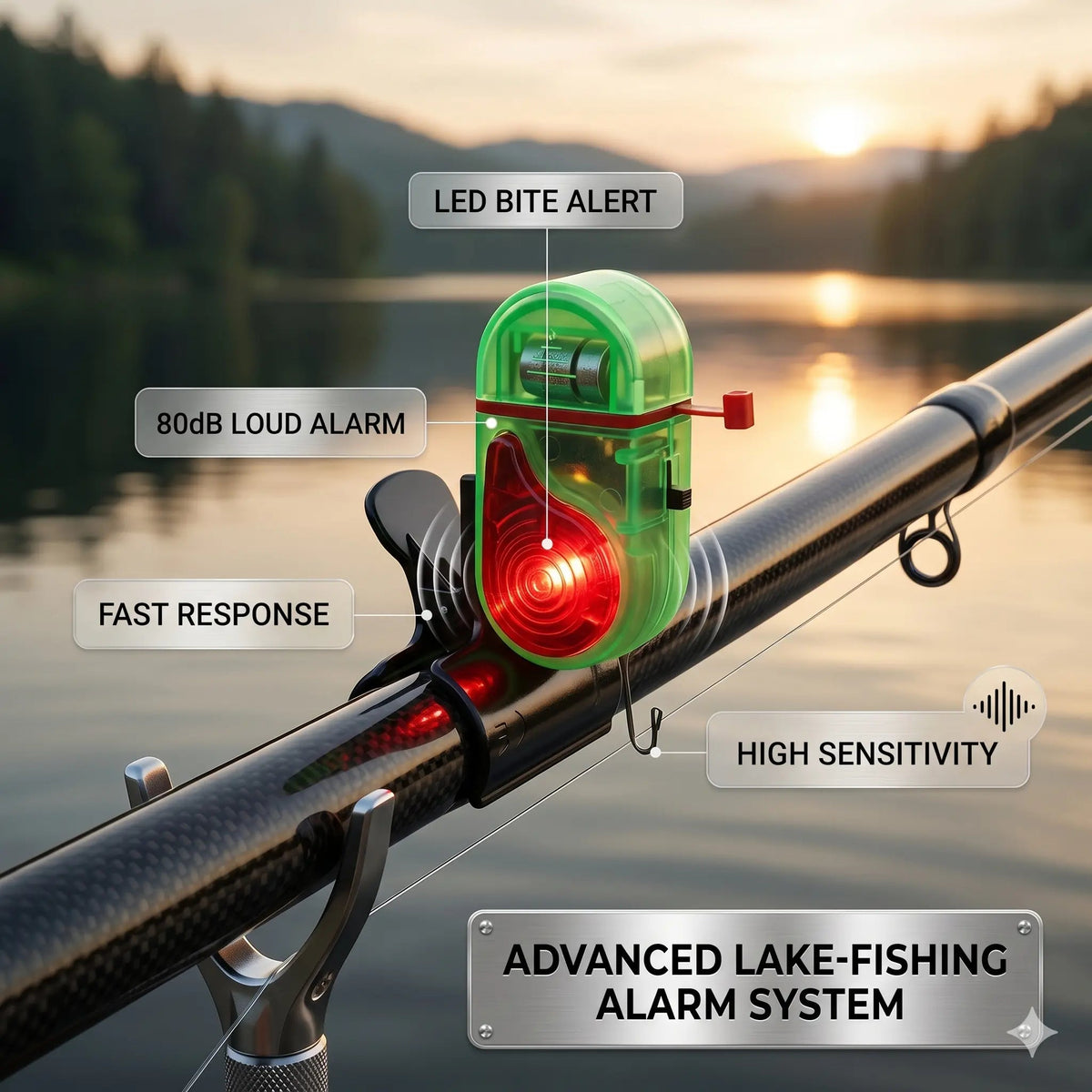 Mroace Electronic Fishing Bite Alarm With LED Light