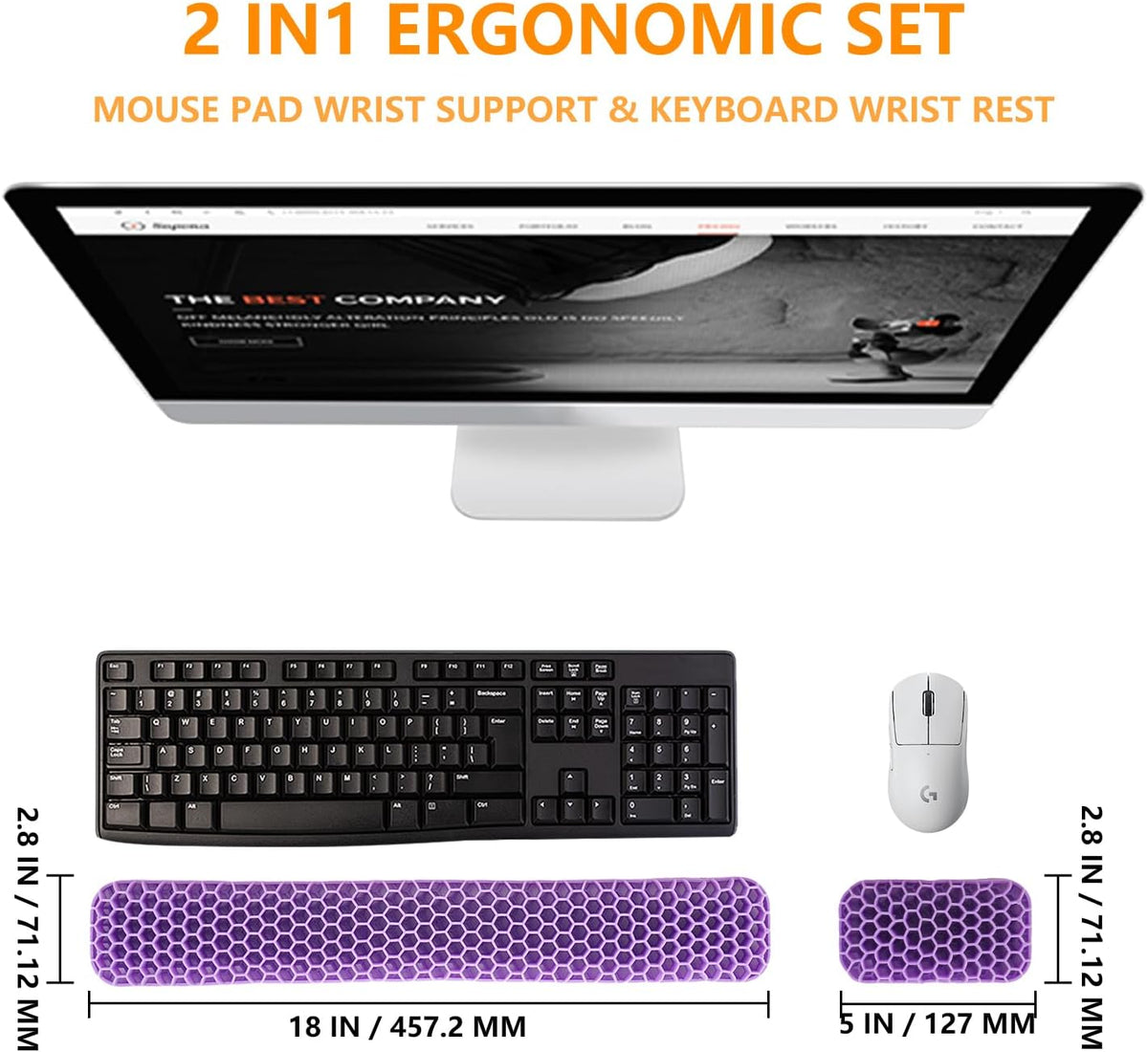 Mroace Ergonomic Keyboard and Mouse Wrist Rest Set