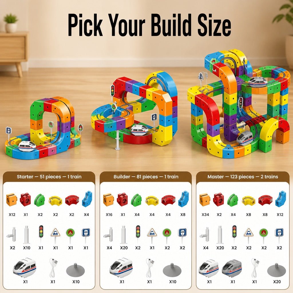 Mroace Flexible 3D Train Track Set