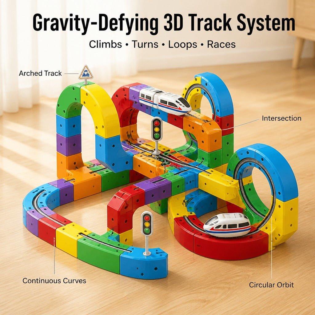 Mroace Flexible 3D Train Track Set