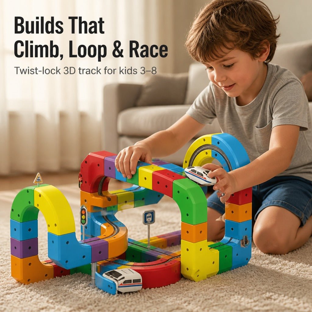 Mroace Flexible 3D Train Track Set
