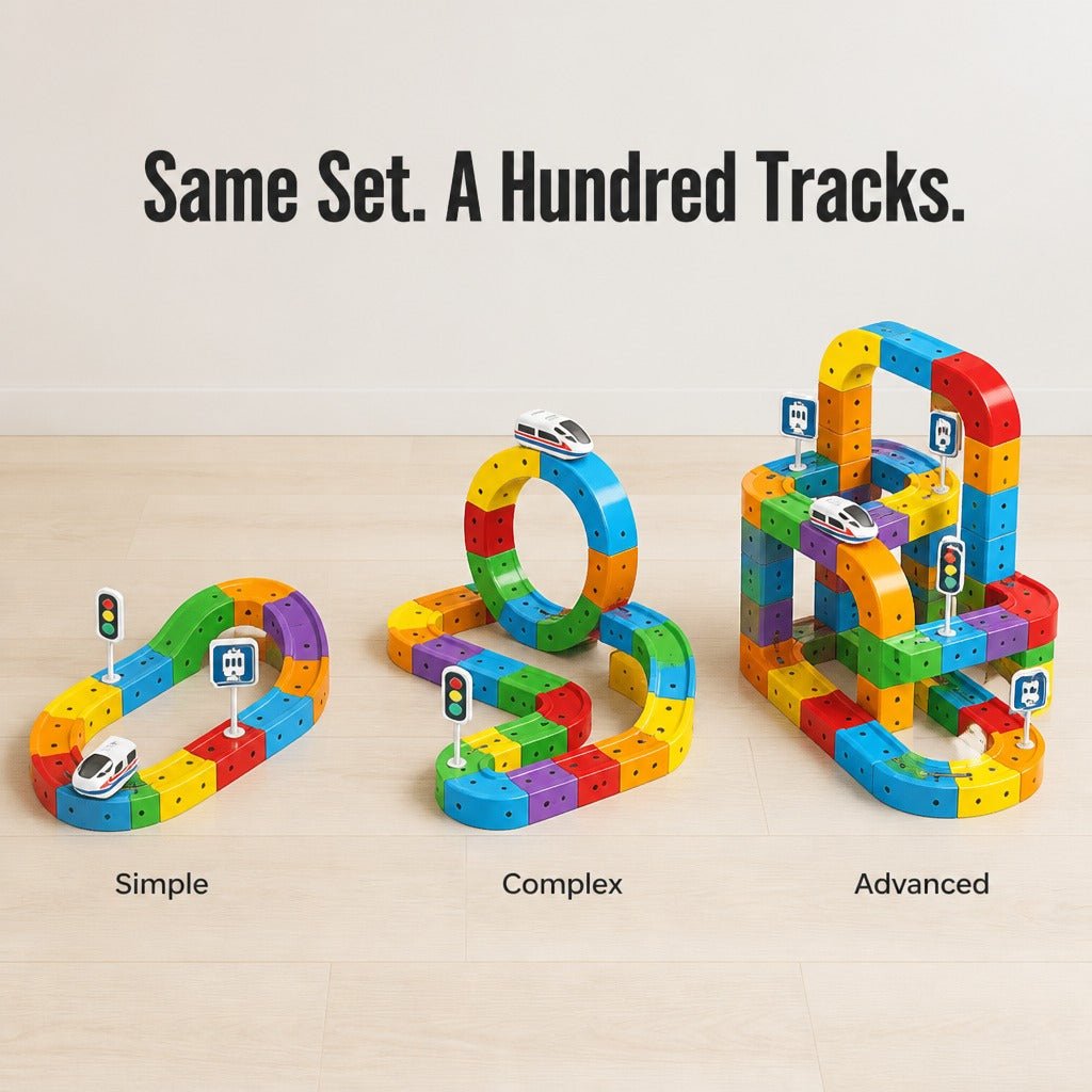 Mroace Flexible 3D Train Track Set