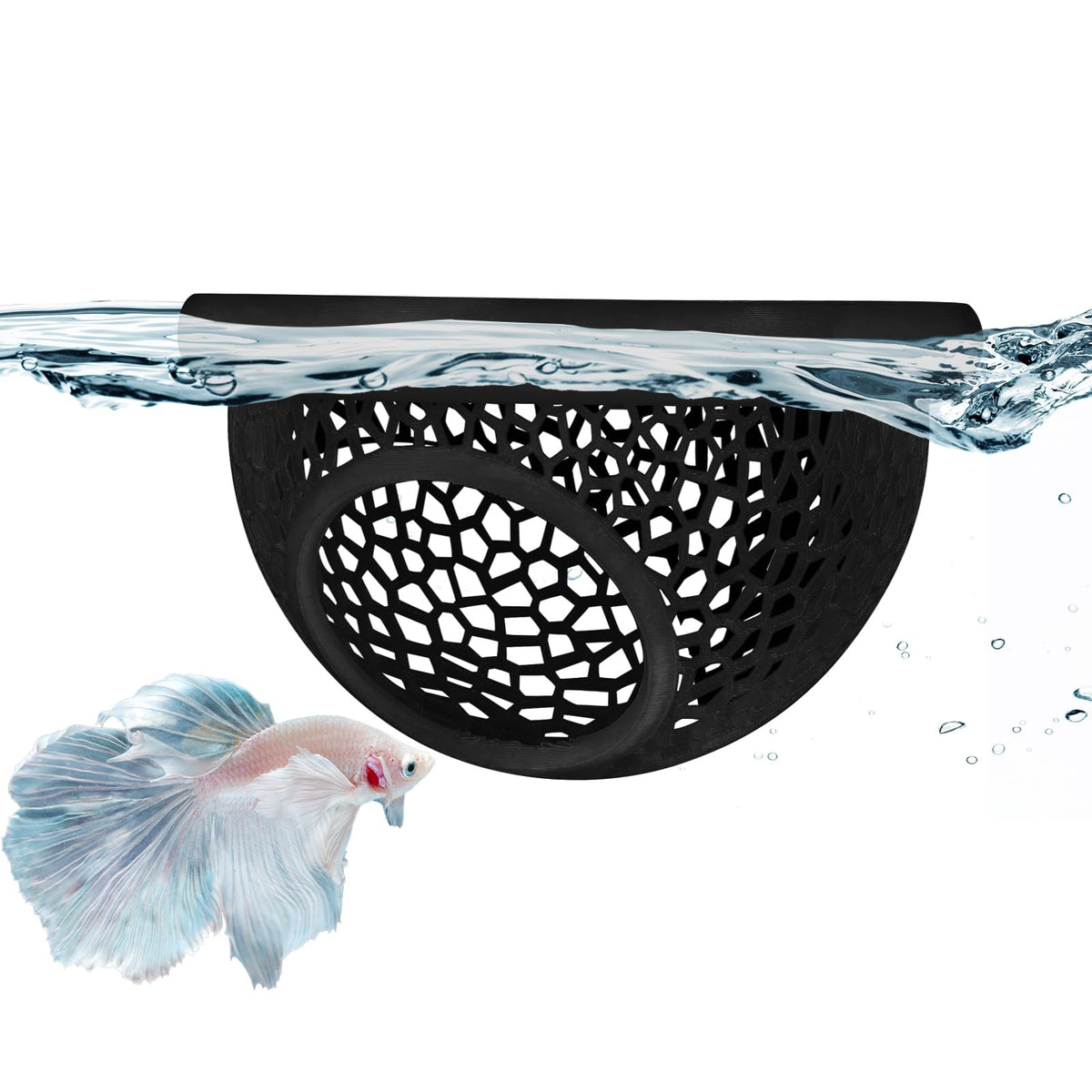 Mroace Floating Betta Hide & Shrimp Cave