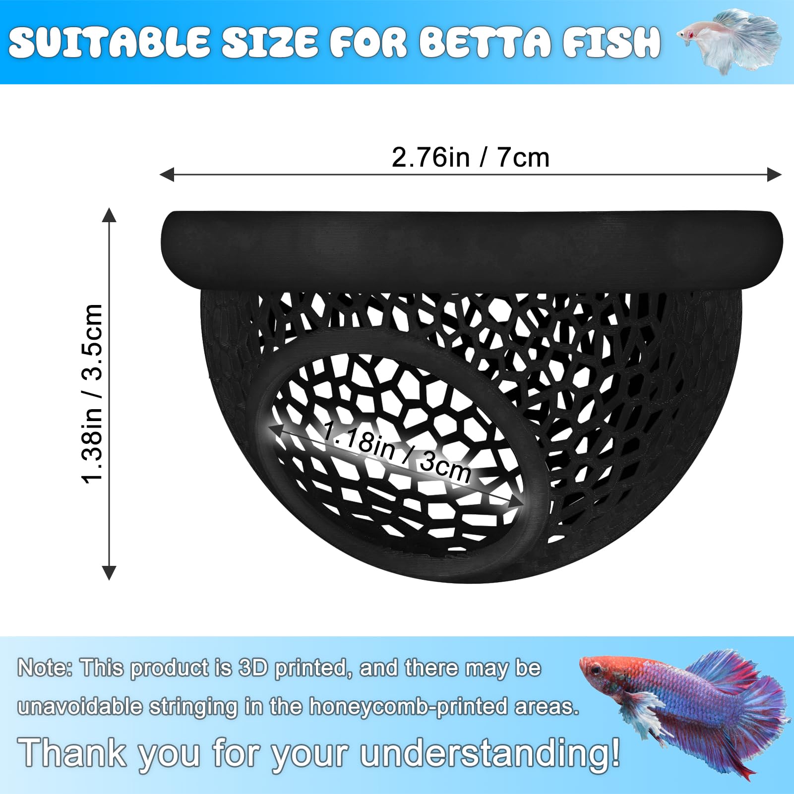 Mroace Floating Betta Hide & Shrimp Cave