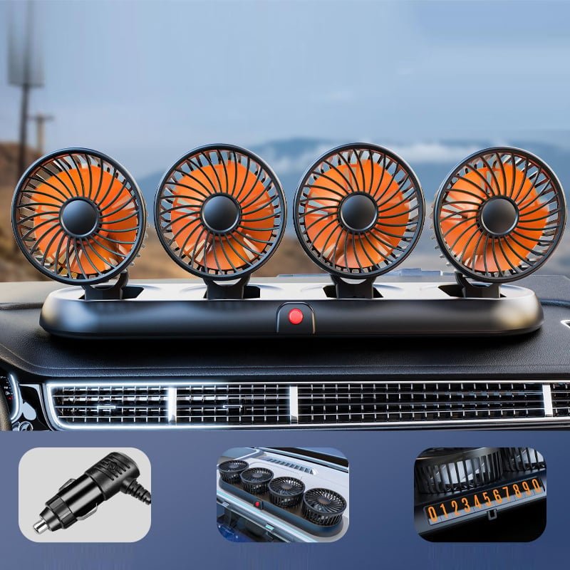 Mroace Foldable Four-Head Car Cooling Fan