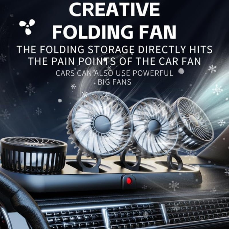 Mroace Foldable Four-Head Car Cooling Fan