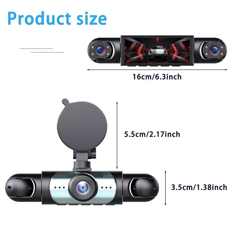 Mroace Full View Infrared Night Vision Dash Cam With 64GB SD Card