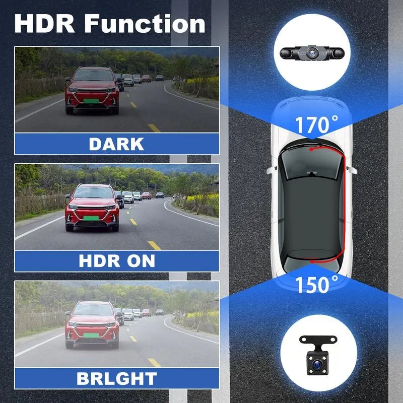 Mroace Full View Infrared Night Vision Dash Cam With 64GB SD Card