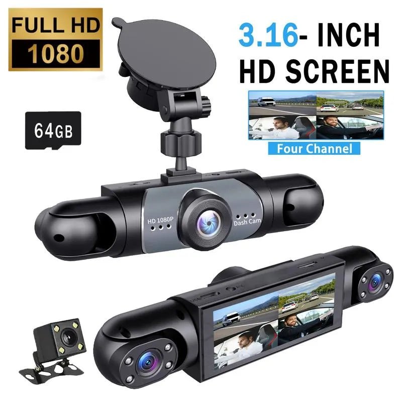 Mroace Full View Infrared Night Vision Dash Cam With 64GB SD Card