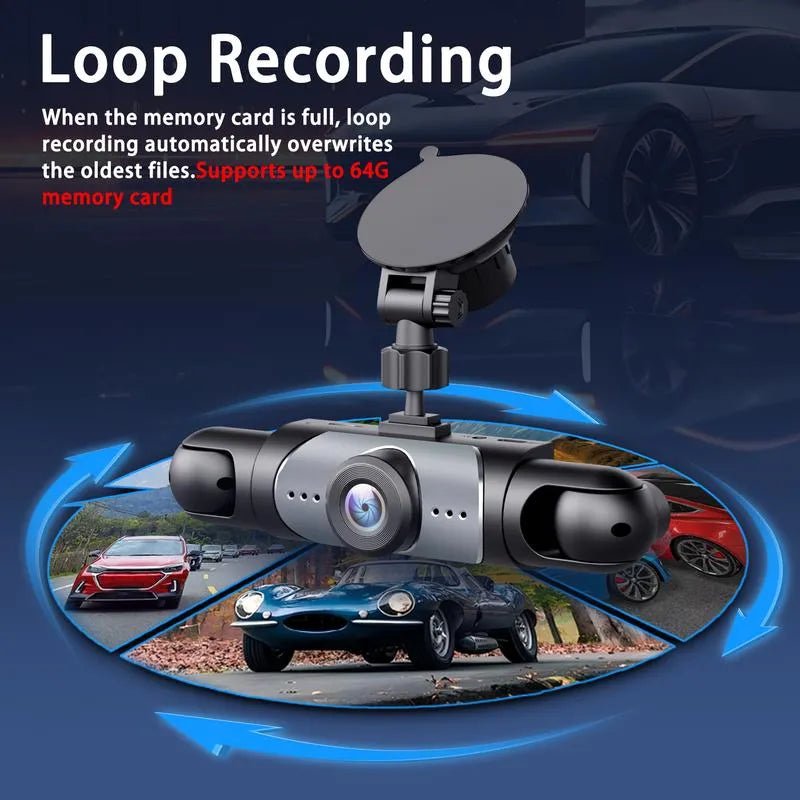 Mroace Full View Infrared Night Vision Dash Cam With 64GB SD Card