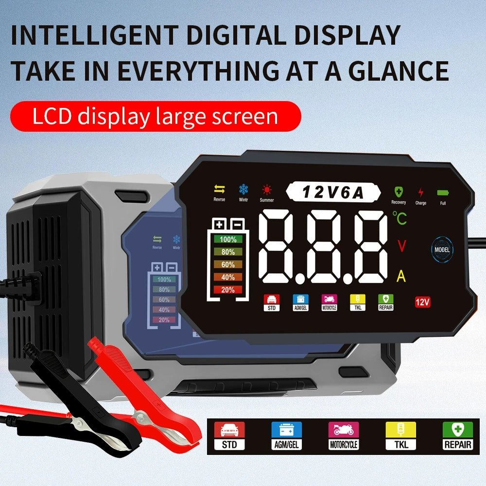 Mroace Fully-Automatic 12V/6A Smart Battery Charger