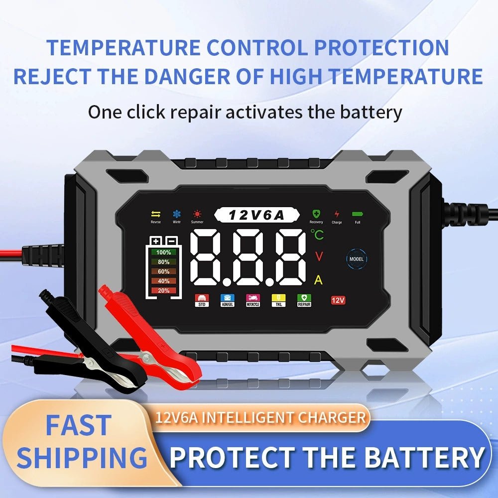 Mroace Fully-Automatic 12V/6A Smart Battery Charger