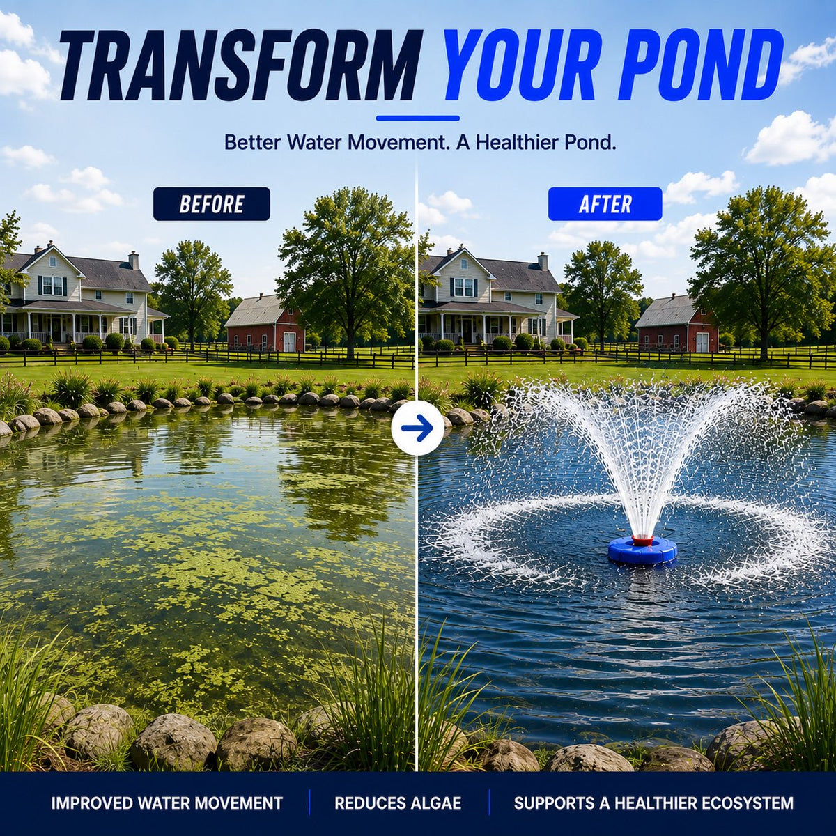 Mroace Fully Automatic Floating Fountain Aerator