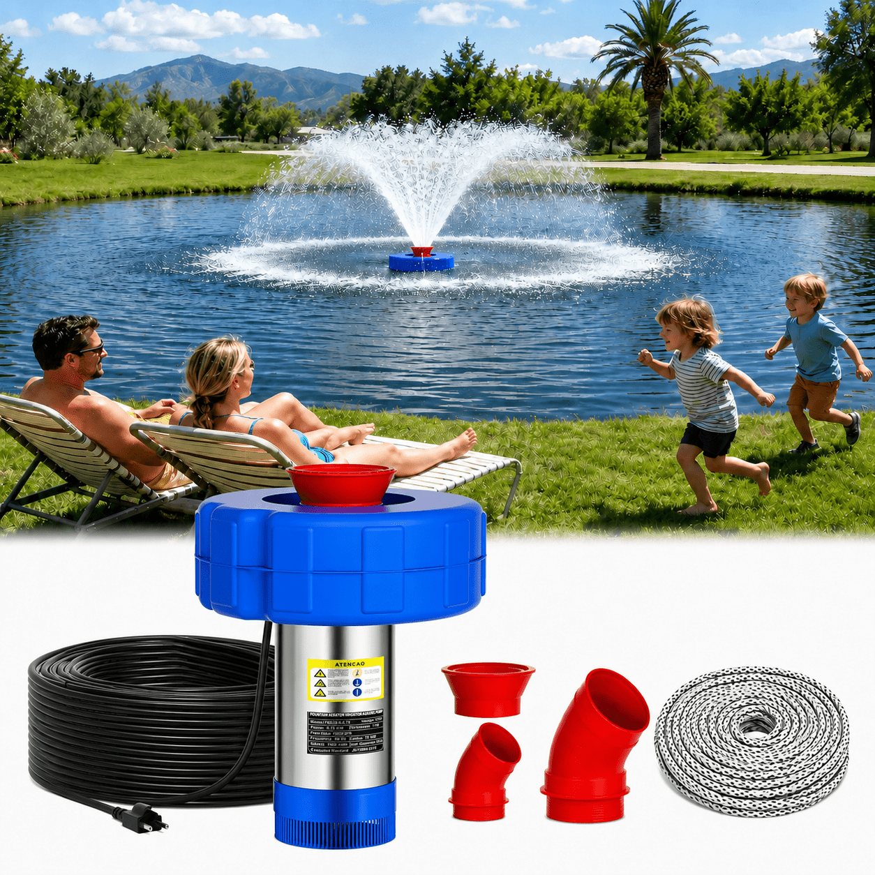 Mroace Fully Automatic Floating Fountain Aerator