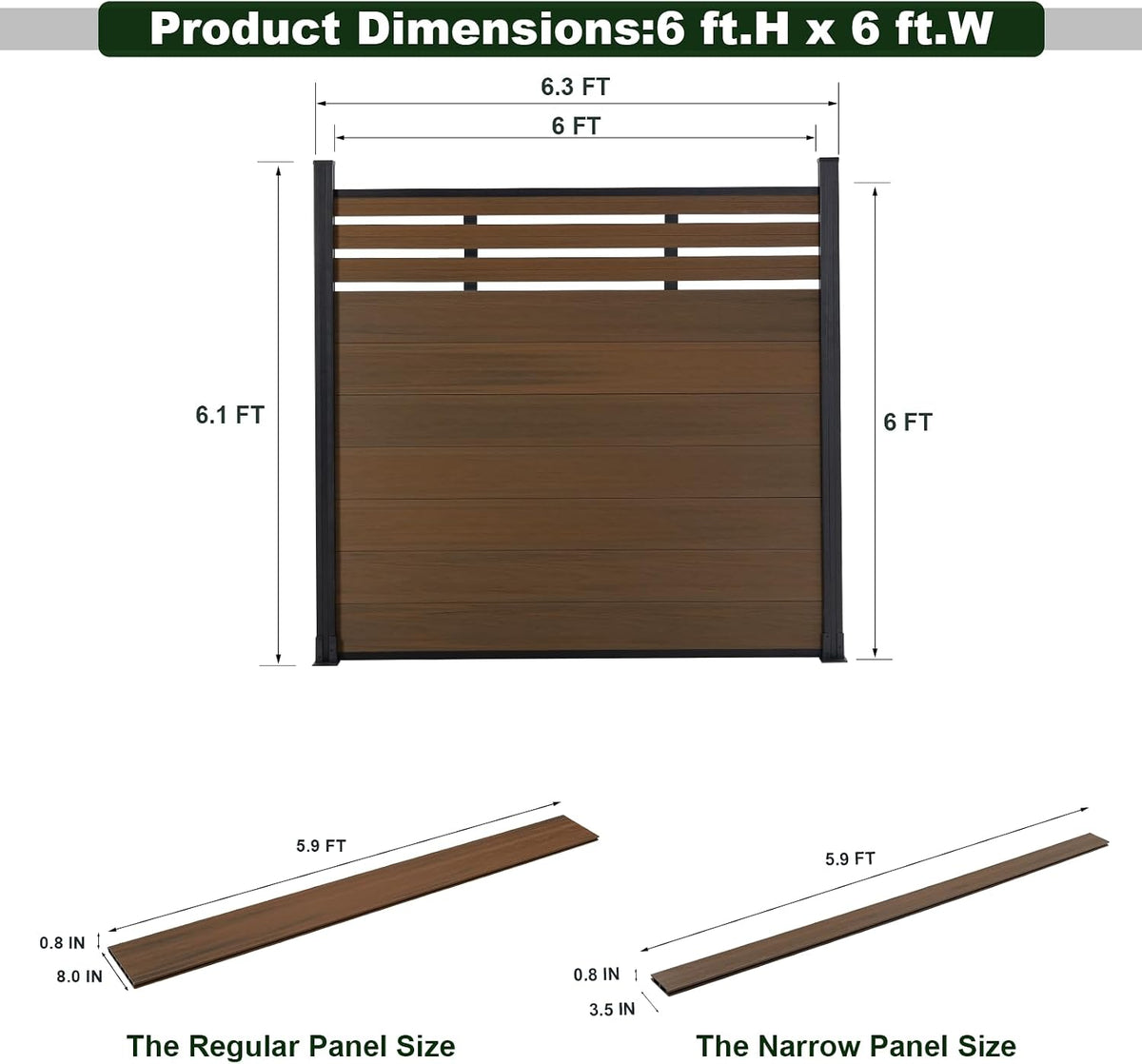 Mroace Garden Privacy Fence Panel