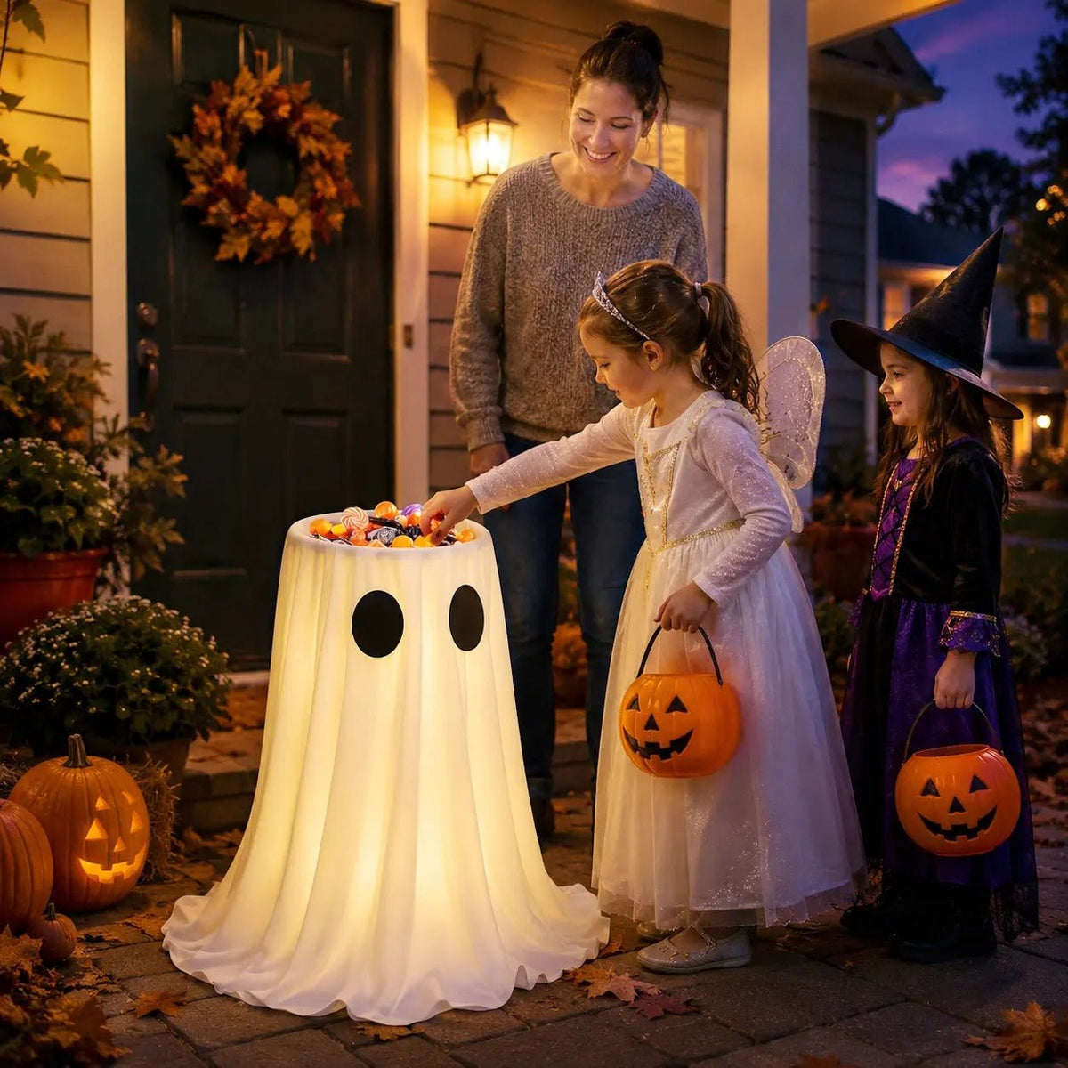 Mroace Glow In The Dark Ghost Candy Holder Bowl