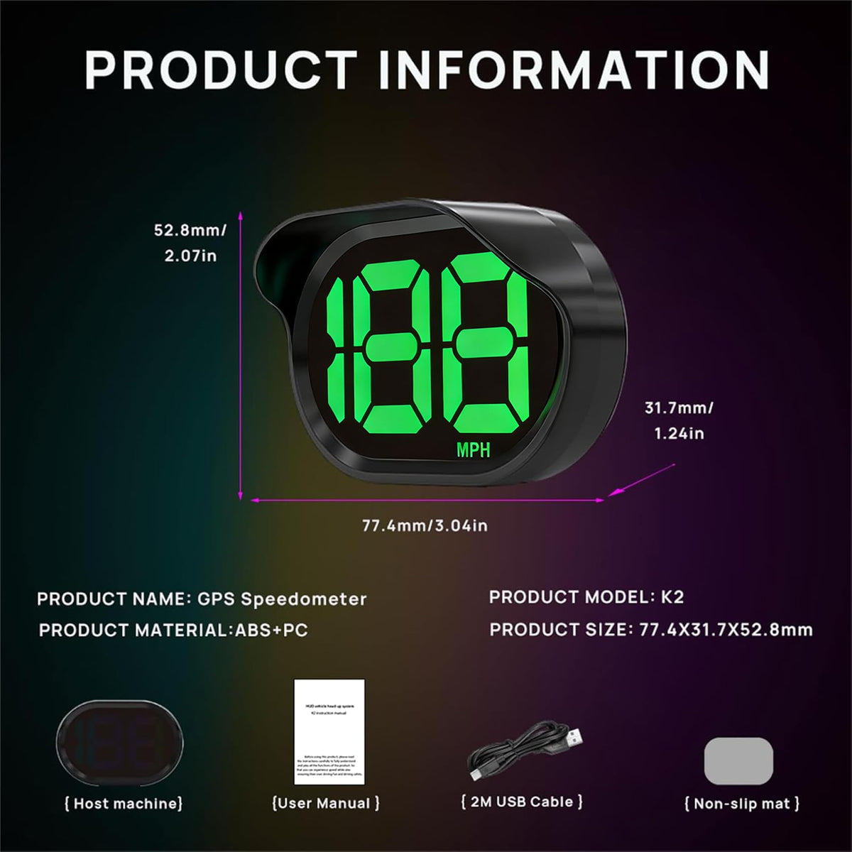 Mroace GPS Digital Speedometer for Car MPH