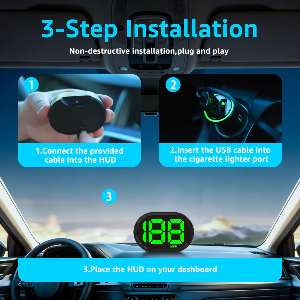 Mroace GPS Digital Speedometer for Car MPH
