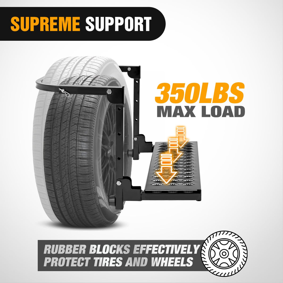 Mroace Heavy-Duty Adjustable Folding Tire Step with Anti-Slip Steel Surface