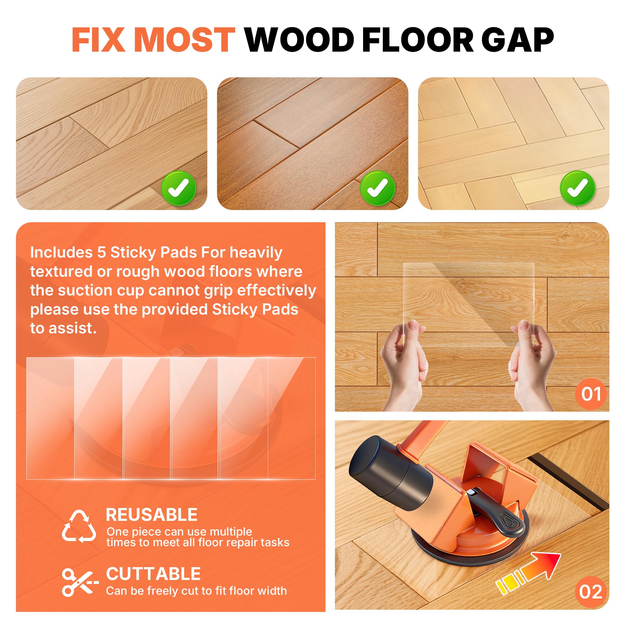 Mroace Heavy Duty Iron Floor Gap Fixer Tool