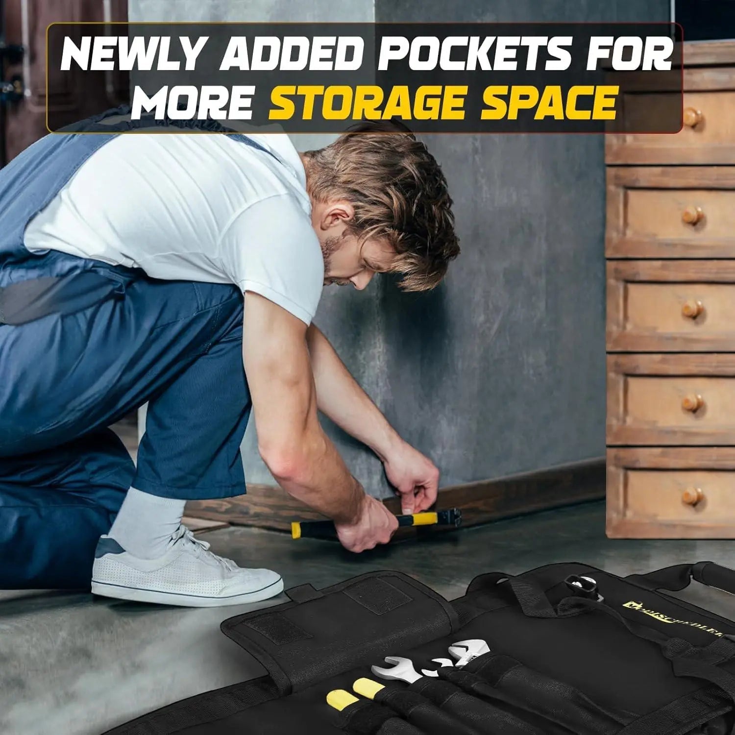 Mroace Heavy-Duty Multi-Compartment Tool Roll Bag
