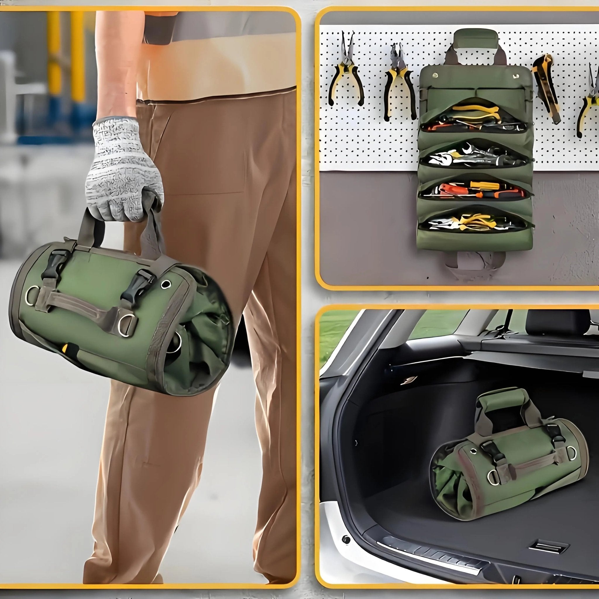 Mroace Heavy-Duty Multi-Compartment Tool Roll Bag