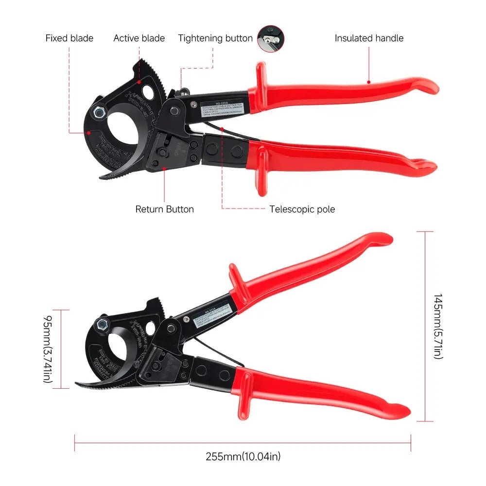 Mroace Heavy Duty Ratcheting Cable Cutter