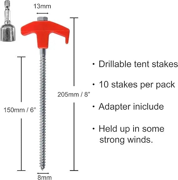 Mroace Heavy Duty Screw In Metal Tent Stakes