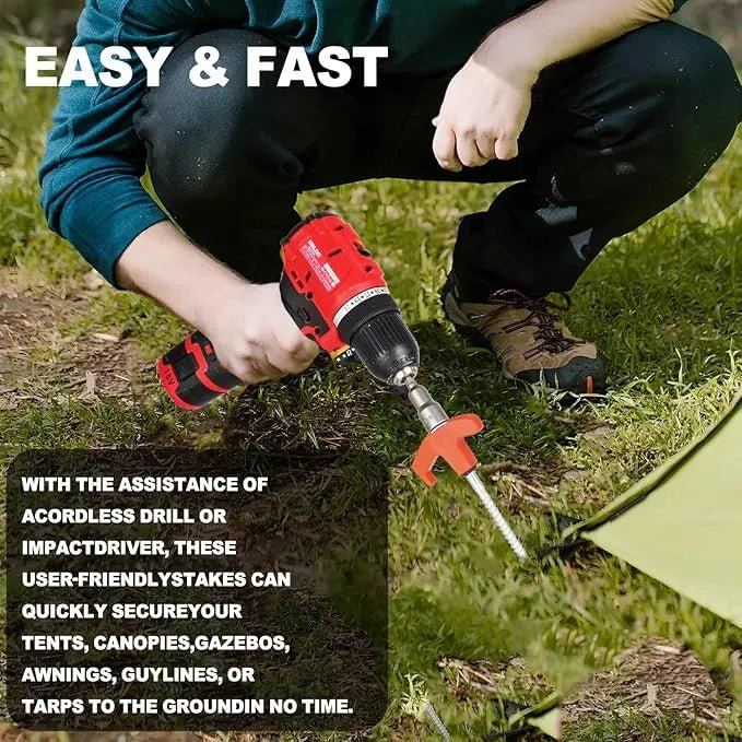 Mroace Heavy Duty Screw In Metal Tent Stakes