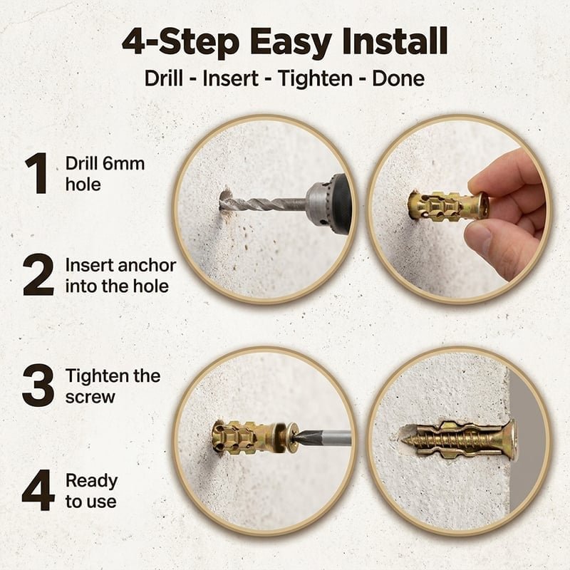 Mroace Heavy Duty Serrated Metal Expansion Anchors