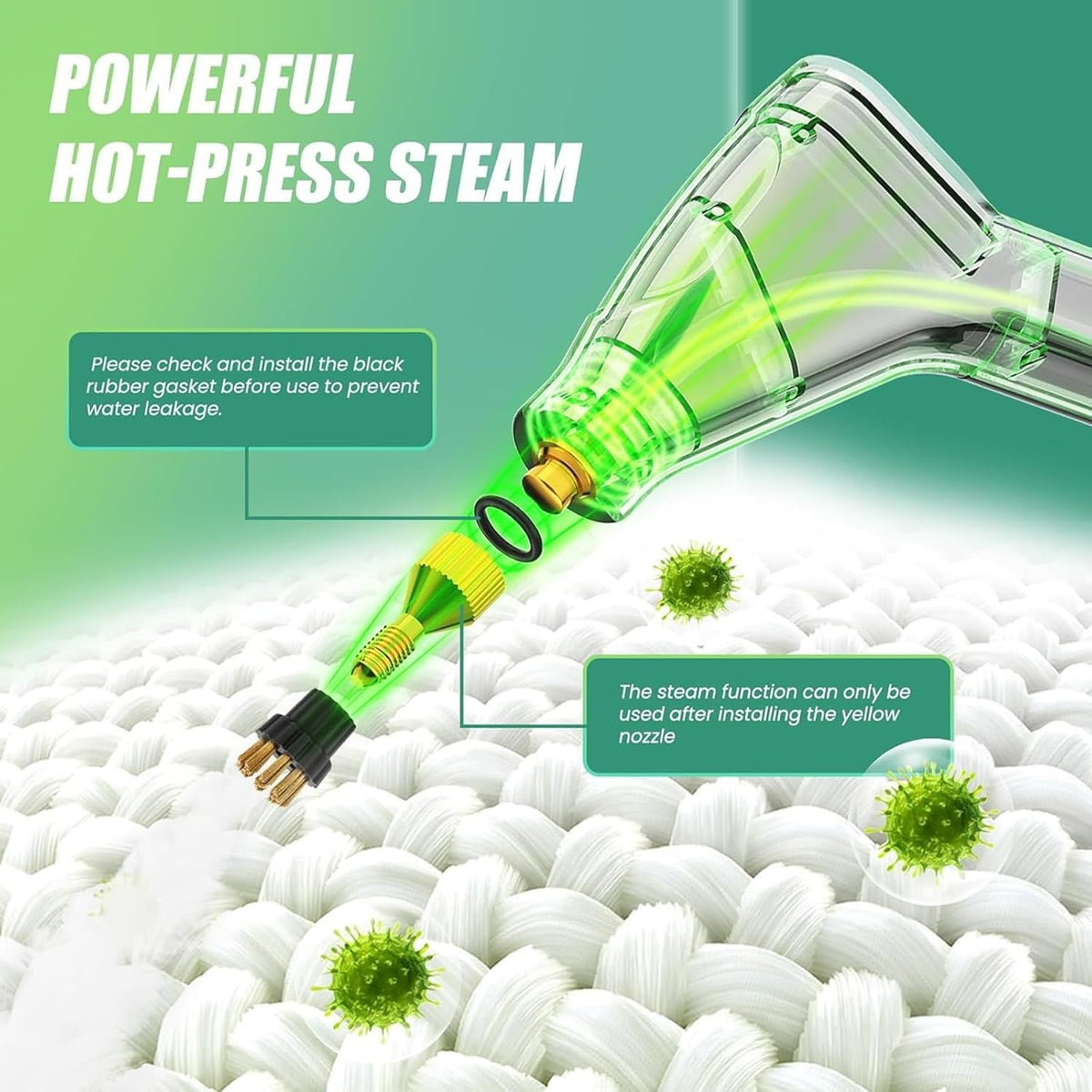 Mroace High Capacity Adjustable Handheld Steam Cleaner